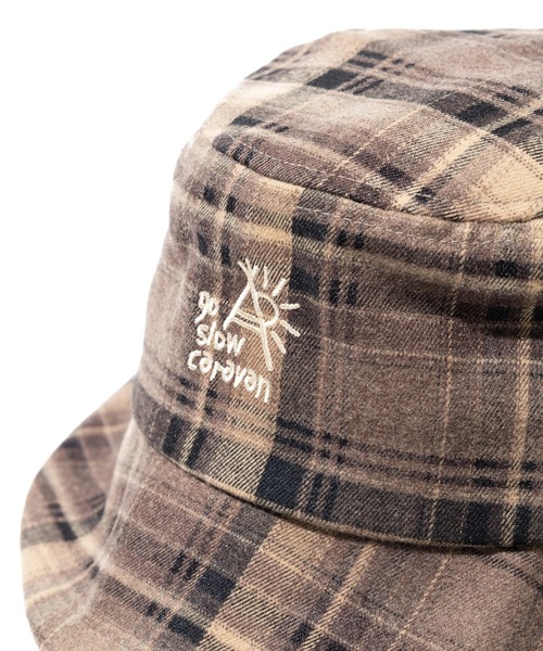 go slow caravan（ゴースローキャラバン）の「フランネルチェック マルチトップハット（ハット・メンズ・レッド/ベージュ・FREE）」の3枚目の写真