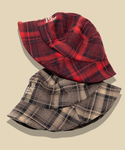 go slow caravan（ゴースローキャラバン）の「フランネルチェック マルチトップハット（ハット・メンズ・レッド/ベージュ・FREE）」の16枚目の写真