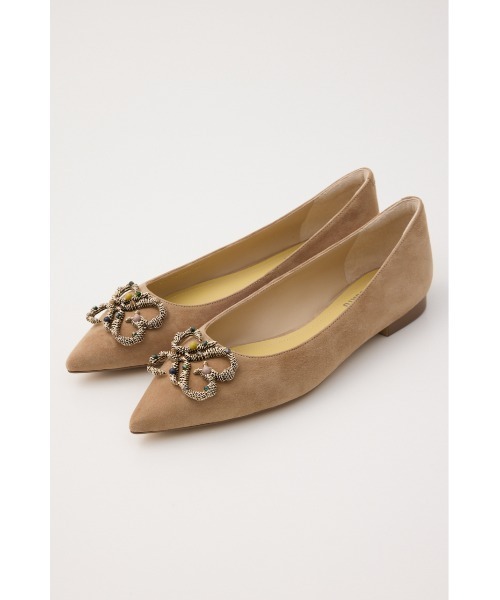 STACCATO(スタッカート)の「カラーグレインバックルフラット(パンプス・レディース・ダークベージュ/ダークブラック・22.5cm/23cm/23.5cm/24cm/24.5cm)」の1枚目の写真