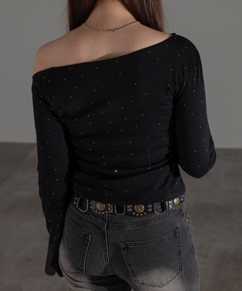 apres jour mignon(アプレジュールミニョン)の「ホットフィットオフショルトップス(Tシャツ/カットソー・レディース・ブラック/チャコールグレー/杢グレー・フリー/X-LARGE)」の11枚目の写真
