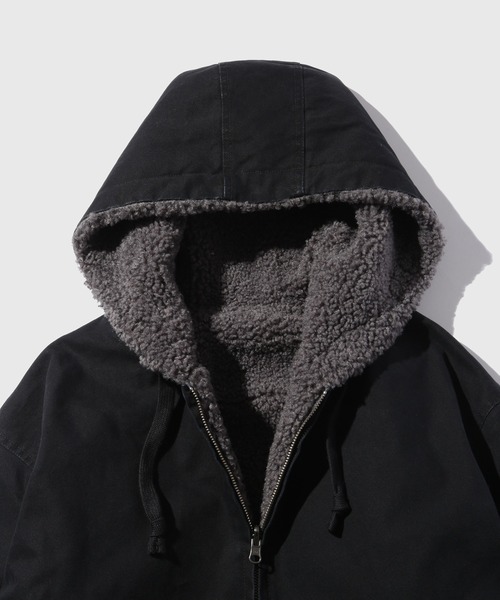 ADAM ET ROPE'（アダムエロペ）の「リバーシブルフーデットジャケット（その他アウター・メンズ・ブラック/キャメル・M/L）」の4枚目の写真