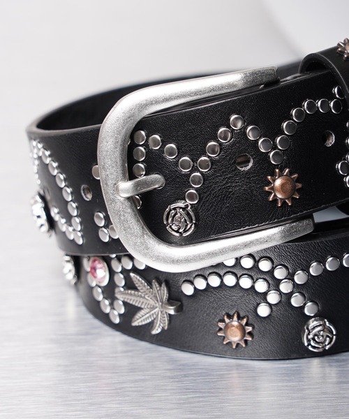 1111clothing(ワンフォークロージング)の「ジュエリー スタッズ ベルト / Jewelry Stud Belt(ベルト・メンズ・ブラック系・FREE)」の2枚目の写真