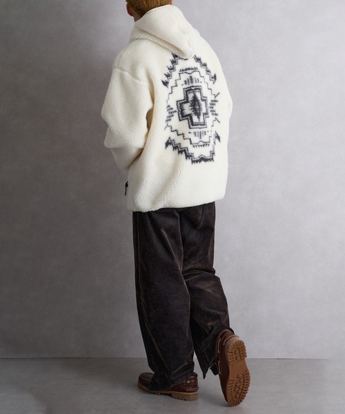 PENDLETON（ペンドルトン）の「【PENDLETON】ジップフーディ 5475-1025（パーカー・メンズ・チャコールグレー/アイボリー・M/L/S）」の10枚目の写真