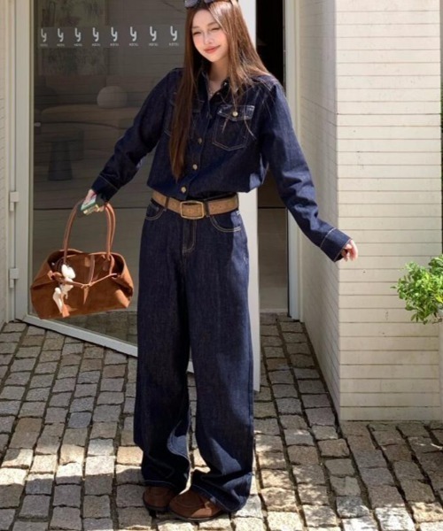 デニムセットアップ ルーズフィットでボリューム感あふれる