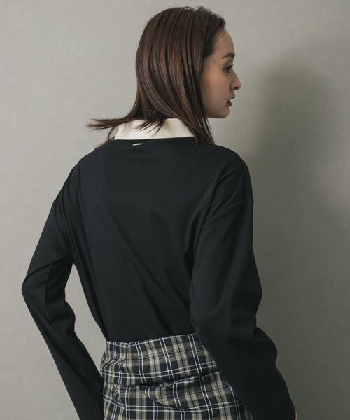 SENSE OF PLACE by URBAN RESEARCH(センスオブプレイスバイアーバンリサーチ)の「ポロシャツルーズカットトップ(ポロシャツ・レディース・オートミール/ブラック・ONE)」の4枚目の写真