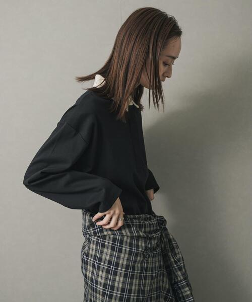 SENSE OF PLACE by URBAN RESEARCH(センスオブプレイスバイアーバンリサーチ)の「ポロシャツルーズカットトップ(ポロシャツ・レディース・オートミール/ブラック・ONE)」の5枚目の写真