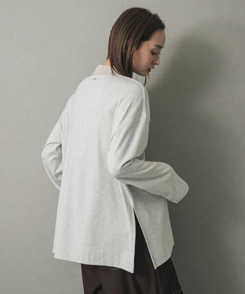 SENSE OF PLACE by URBAN RESEARCH(センスオブプレイスバイアーバンリサーチ)の「ポロシャツルーズカットトップ(ポロシャツ・レディース・オートミール/ブラック・ONE)」の15枚目の写真