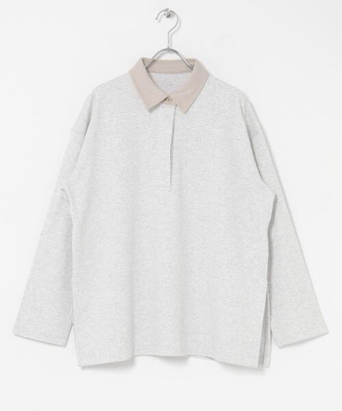 SENSE OF PLACE by URBAN RESEARCH(センスオブプレイスバイアーバンリサーチ)の「ポロシャツルーズカットトップ(ポロシャツ・レディース・オートミール/ブラック・ONE)」の18枚目の写真