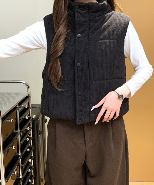 セール】コーデュロイ中綿ベスト（ダウンベスト）｜REMUR（レミュール