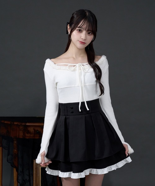 ファー付きカットリブトップス（Tシャツ/カットソー）｜Pal elfy（パル