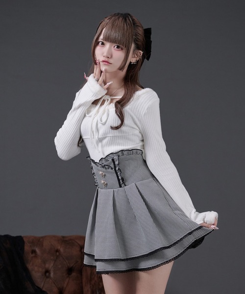 palelfy ファー付きカットリブトップス Pal elfy（パルエルフィー）の「ファー付きカットリブトップス（T