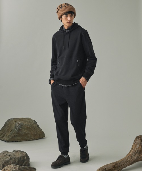 AIGLE（エーグル）の「フレンチテリースウェットフーディー / プルオーバーパーカー（パーカー・メンズ・ブラック/アイボリー・L/M）」の5枚目の写真