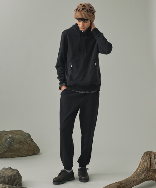 AIGLE（エーグル）の「フレンチテリースウェットフーディー / プルオーバーパーカー（パーカー・メンズ・ブラック/アイボリー・L/M）」の6枚目の写真