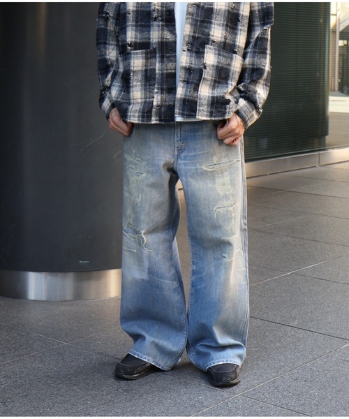 many men many mind（メニーメンメニーマインド）の「MANYMENMANYMINDS / NTX転写プリントデニム/5ポケットパンツ（デニムパンツ・メンズ・インディゴブルー・LARGE/X-LARGE/MEDIUM）」の10枚目の写真