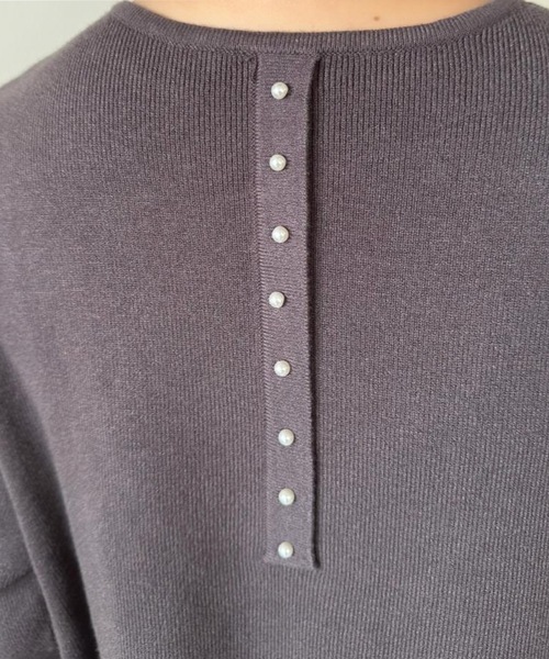 aquagarage（アクアガレージ）の「バックパールフレアニットトップス（ニット/セーター・レディース・チャコール/アイボリー/ブラック・L/M）」の19枚目の写真