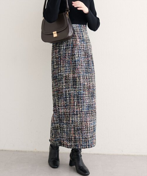 natural couture（ナチュラルクチュール）の「MIXツイードハイウエストタイトスカート（スカート・レディース・その他1/ブラック系その他/グレー/ブラック・FREE）」の6枚目の写真
