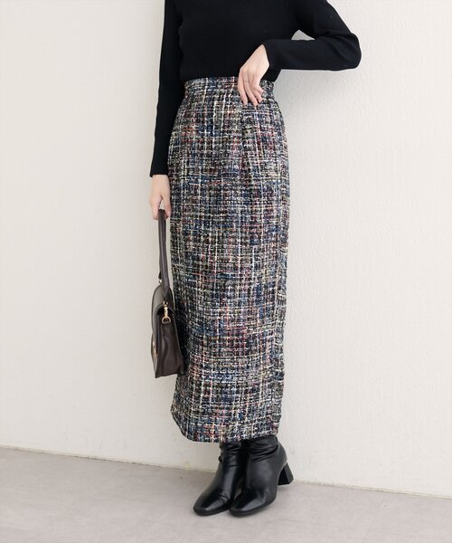 natural couture（ナチュラルクチュール）の「MIXツイードハイウエストタイトスカート（スカート・レディース・その他1/ブラック系その他/グレー/ブラック・FREE）」の7枚目の写真