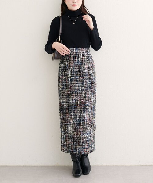 natural couture（ナチュラルクチュール）の「MIXツイードハイウエストタイトスカート（スカート・レディース・その他1/ブラック系その他/グレー/ブラック・FREE）」の8枚目の写真