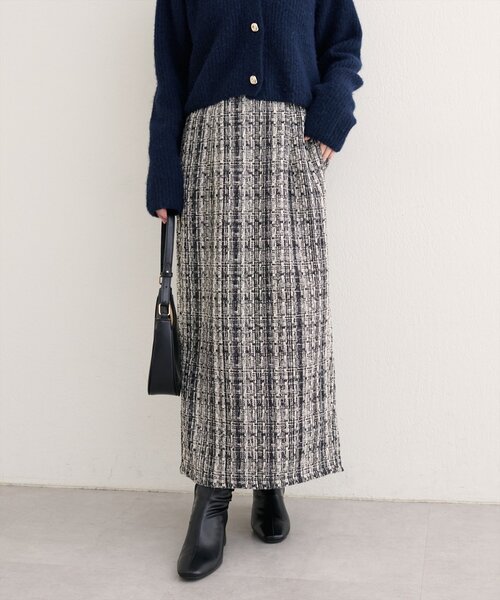 natural couture（ナチュラルクチュール）の「MIXツイードハイウエストタイトスカート（スカート・レディース・その他1/ブラック系その他/グレー/ブラック・FREE）」の9枚目の写真
