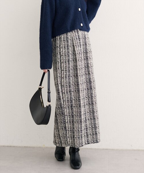 natural couture（ナチュラルクチュール）の「MIXツイードハイウエストタイトスカート（スカート・レディース・その他1/ブラック系その他/グレー/ブラック・FREE）」の10枚目の写真