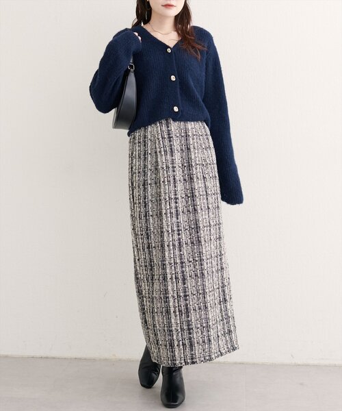 natural couture（ナチュラルクチュール）の「MIXツイードハイウエストタイトスカート（スカート・レディース・その他1/ブラック系その他/グレー/ブラック・FREE）」の11枚目の写真
