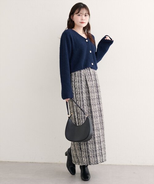 natural couture（ナチュラルクチュール）の「MIXツイードハイウエストタイトスカート（スカート・レディース・その他1/ブラック系その他/グレー/ブラック・FREE）」の12枚目の写真