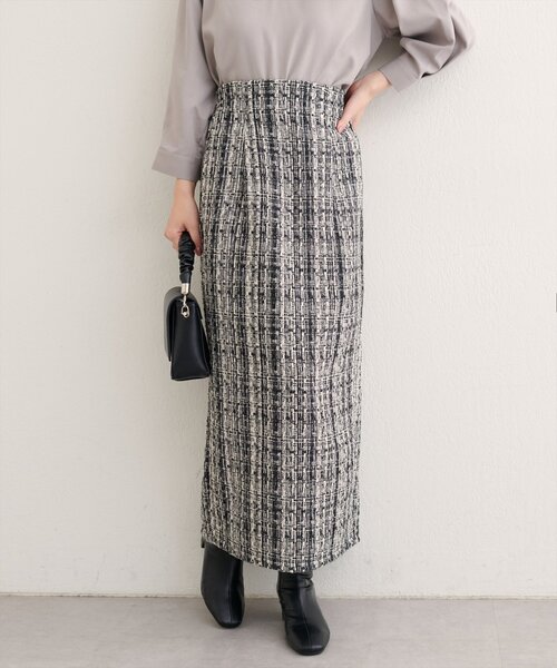 natural couture（ナチュラルクチュール）の「MIXツイードハイウエストタイトスカート（スカート・レディース・その他1/ブラック系その他/グレー/ブラック・FREE）」の13枚目の写真