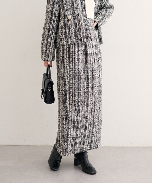 natural couture（ナチュラルクチュール）の「MIXツイードハイウエストタイトスカート（スカート・レディース・その他1/ブラック系その他/グレー/ブラック・FREE）」の16枚目の写真