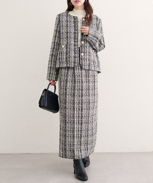 natural couture（ナチュラルクチュール）の「MIXツイードハイウエストタイトスカート（スカート・レディース・その他1/ブラック系その他/グレー/ブラック・FREE）」の17枚目の写真