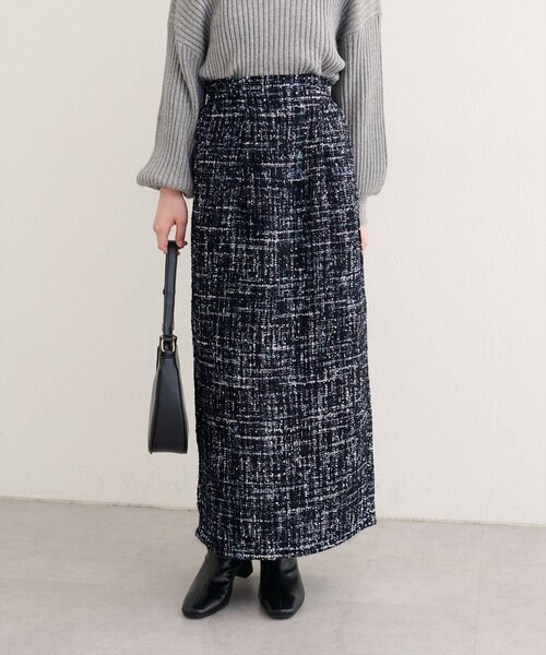 natural couture（ナチュラルクチュール）の「MIXツイードハイウエストタイトスカート（スカート・レディース・その他1/ブラック系その他/グレー/ブラック・FREE）」の19枚目の写真