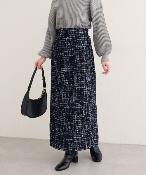 natural couture（ナチュラルクチュール）の「MIXツイードハイウエストタイトスカート（スカート・レディース・その他1/ブラック系その他/グレー/ブラック・FREE）」の20枚目の写真