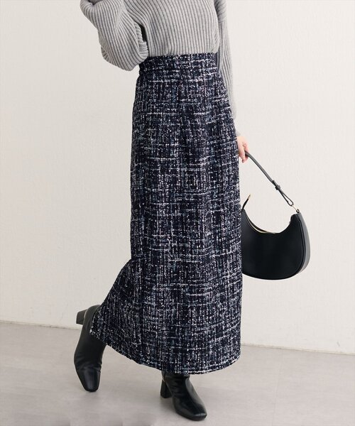 natural couture（ナチュラルクチュール）の「MIXツイードハイウエストタイトスカート（スカート・レディース・その他1/ブラック系その他/グレー/ブラック・FREE）」の21枚目の写真