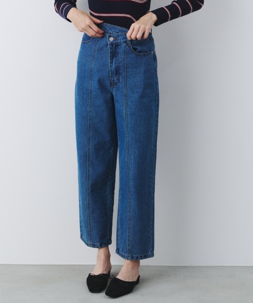 ちべ フロントクロスデニムパンツ（デニムパンツ）｜bita.（ビタ）の