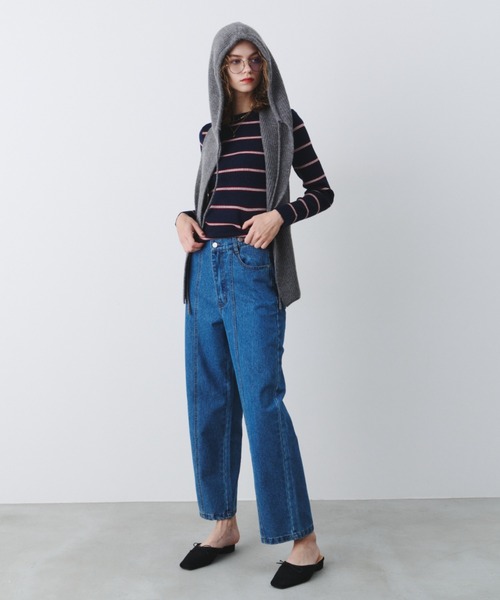 bita.（ビタ）の「フロントクロスデニムパンツ（デニムパンツ・レディース・ブラック/ブルー・FREE）」の15枚目の写真