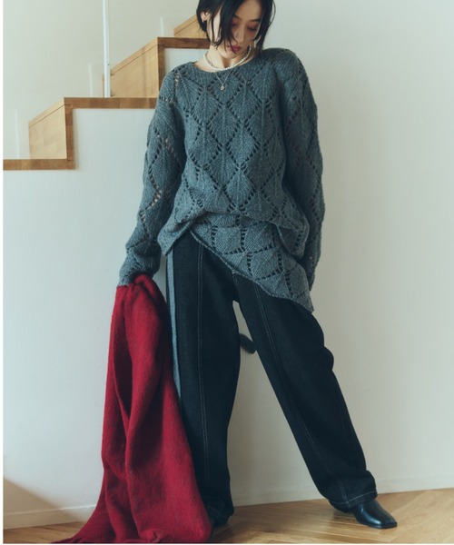 bita.（ビタ）の「フロントクロスデニムパンツ（デニムパンツ・レディース・ブラック/ブルー・FREE）」の18枚目の写真