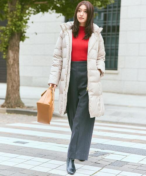 名品アウター/800FP・多機能】つつまれダウンロング（ダウンジャケット