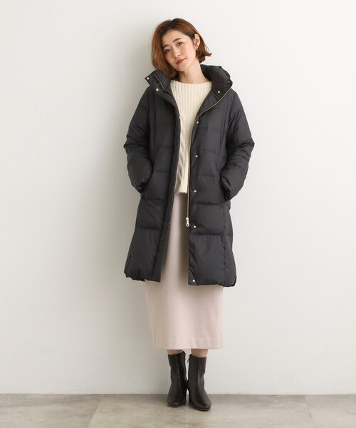 grove（グローブ）の「【名品アウター/800FP・多機能】つつまれダウンロング（ダウンジャケット/コート・レディース・ネイビー/ブラック/ベージュ・03/02/04/01/05）」の14枚目の写真