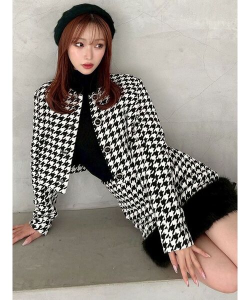 ノーカラーショートジャケット【セットアップ着用可能】（ノーカラー