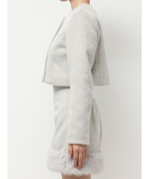 RESEXXY（リゼクシー）の「ノーカラーショートジャケット【セットアップ着用可能】（ノーカラージャケット・レディース・グレー/ホワイト/その他1・FREE）」の9枚目の写真