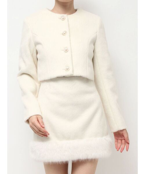 RESEXXY（リゼクシー）の「ノーカラーショートジャケット【セットアップ着用可能】（ノーカラージャケット・レディース・グレー/ホワイト/その他1・FREE）」の20枚目の写真