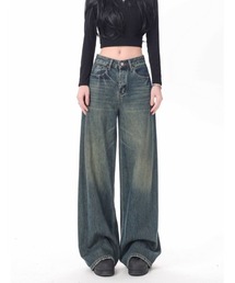 shameless | ヴィンテージ加工セミワイドデニムパンツ(デニムパンツ)