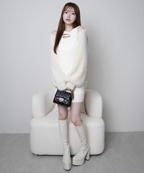 lipservice デコルテオープンドッキングニットワンピース デコルテオープンドッキングニットワンピース（ワンピース