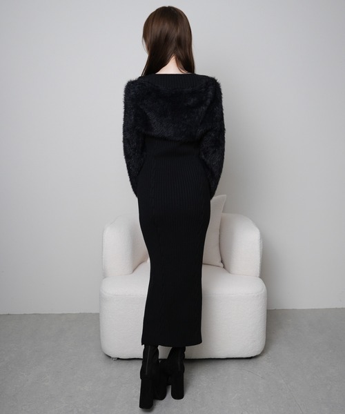 デコルテオープンドッキングニットワンピース（ワンピース