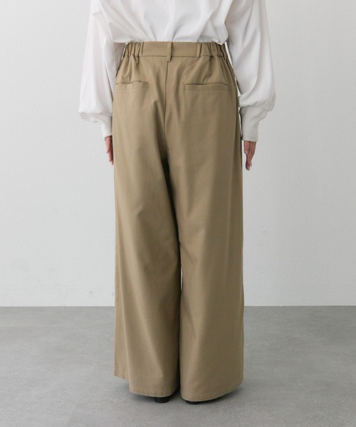 PUAL CE CIN（ピュアルセシン）の「コットンレーヨンツータックワイドパンツ（スラックス・レディース・ダークブラウン/ベージュ/キャメル・FREE）」の15枚目の写真