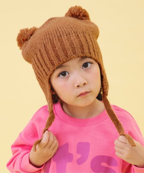 BREEZE（ブリーズ）の「【WEB限定】くま耳ボンネット（ニットキャップ/ビーニー・キッズ・ネイビー/ブラウン・54/58/50）」の2枚目の写真
