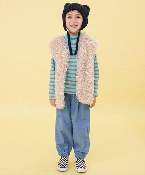 BREEZE（ブリーズ）の「【WEB限定】くま耳ボンネット（ニットキャップ/ビーニー・キッズ・ネイビー/ブラウン・54/58/50）」の9枚目の写真