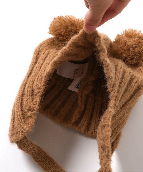 BREEZE（ブリーズ）の「【WEB限定】くま耳ボンネット（ニットキャップ/ビーニー・キッズ・ネイビー/ブラウン・54/58/50）」の6枚目の写真