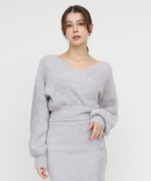 カシュクールシャギーニットトップス