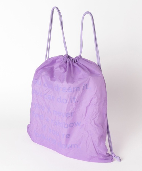 GLOBAL WORK（グローバルワーク）の「撥水ロゴナップサック/595753（バックパック/リュック・レディース・ブラック/ベージュ/オレンジ/ライトグレー/ライトグリーン/パープル系その他2・FREE）」の5枚目の写真