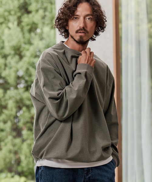 CAMBIO（カンビオ）の「mlt5458-サーマル裾スピンドルロングスリーブカットソー（Tシャツ/カットソー・メンズ・グレー/ホワイト/グレイッシュベージュ/ブラック・M/L/XL）」の3枚目の写真